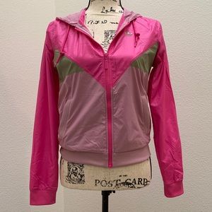 Adidas pink vintage wind breaker mesh gym yoga jacket